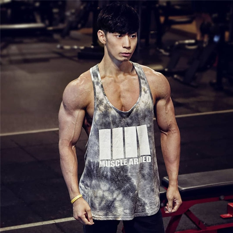 Gyms Fitness Workout Singlet Sling Vest Men Bodybuilding Tank Top Camouflage sleeveless Shirt Boy Summer Brand gym clothing-0